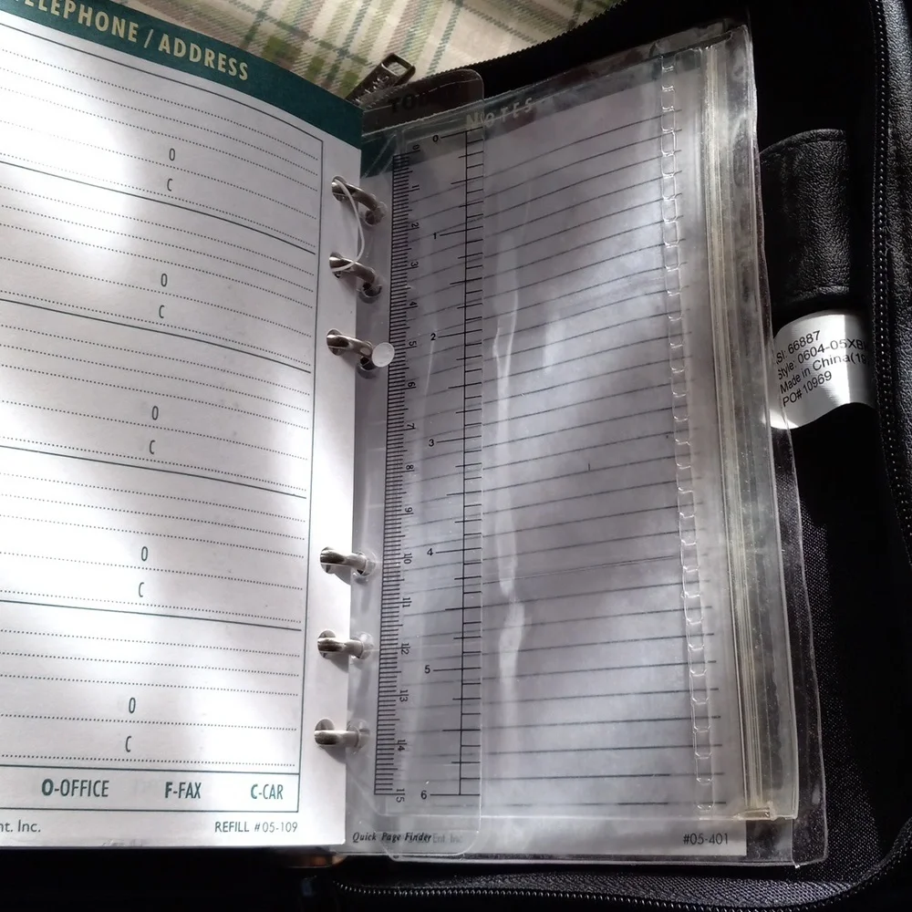 TimeKeeper Black Leather Organizer - Vintage, But Like New!